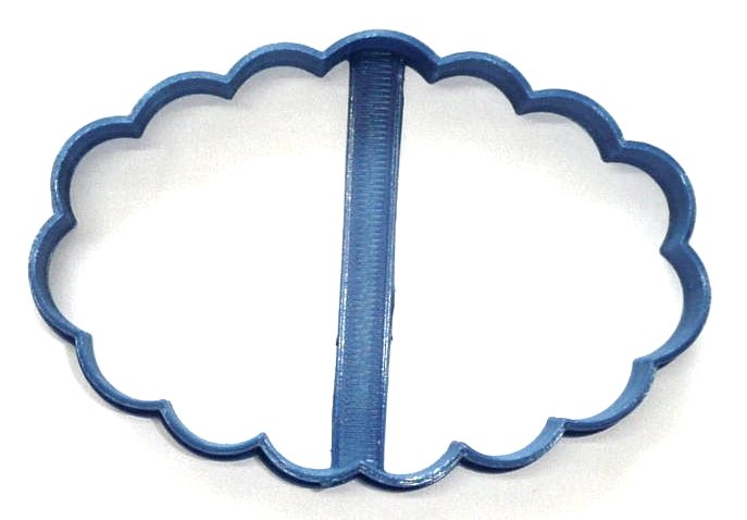 Oval Frame Scallop Edge Plaque Special Occasion Cookie Cutter USA PR273