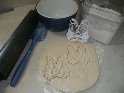 Floral Bunny Ears Flower Rabbit Easter Spring Cookie Cutter USA PR3452