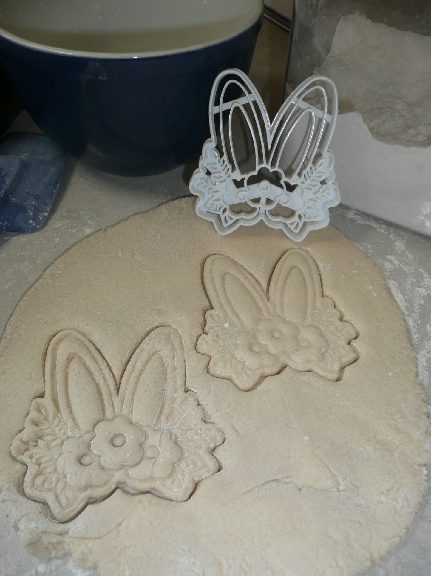 Floral Bunny Ears Flower Rabbit Easter Spring Cookie Cutter USA PR3452