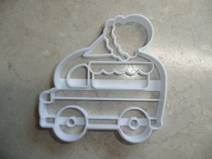 6x Ice Cream Truck Van Fondant Cutter Cupcake Topper Size 1.75 Inch USA FD3457