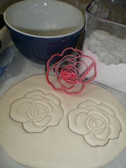 Flower 2 Rose Bloom Flowers Cookie Cutter Baking Tool USA PR3461