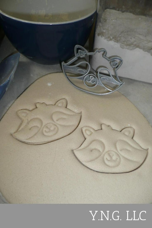 Raccoon Face Cute Masked Animal Mammal Cookie Cutter Baking Tool USA PR3464