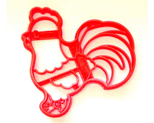 6x Rooster Male Chicken Fondant Cutter Cupcake Topper 1.75 IN USA FD3470