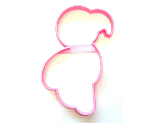 6x Flamingo Outline Fondant Cutter Cupcake Topper Size 1.75 Inch USA FD3476