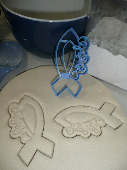 Jesus With Fish Symbol And Heart Christian Religious Cookie Cutter USA PR3479