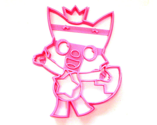 6x Pinkfong Pink Fox With Crown Fondant Cutter Cupcake Topper 1.75 Inch FD3517