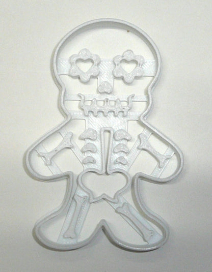 6x Skeleton With Gingerbread Body Fondant Cutter Cupcake Topper 1.75 Inch FD3619