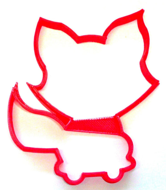 6x Baby Fox Outline Fondant Cutter Cupcake Topper Size 1.75 Inch USA FD3634