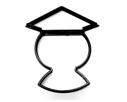 Graduate Face With Hat And Hood Outline College Degree Cookie Cutter USA PR3644