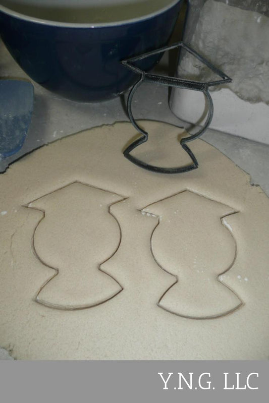 Graduate Face With Hat And Hood Outline College Degree Cookie Cutter USA PR3644