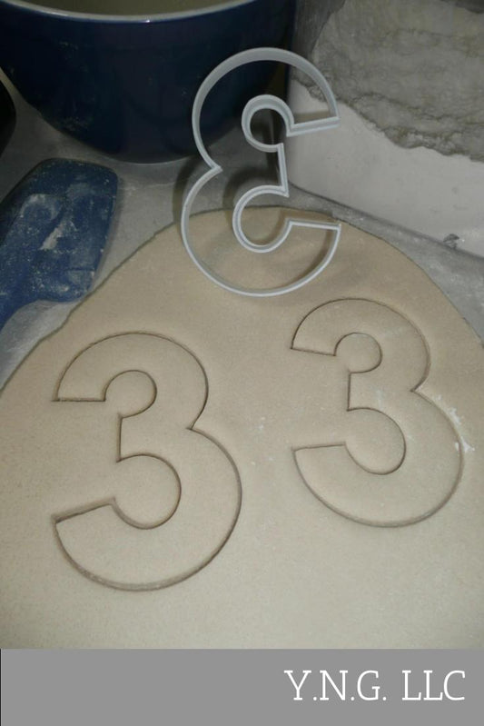 Number Three 3 Birthday Anniversary Large Size 4" Cookie Cutter USA PR3803