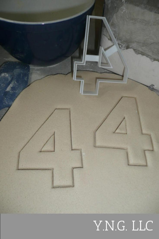 Number Four 4 Birthday Anniversary Large Size 4" Cookie Cutter USA PR3804