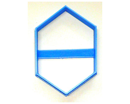 Long Hexagon Outline Six Sided Polygon Shape Frame Cookie Cutter USA PR3831