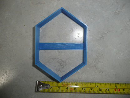 Long Hexagon Outline Six Sided Polygon Shape Frame Cookie Cutter USA PR3831