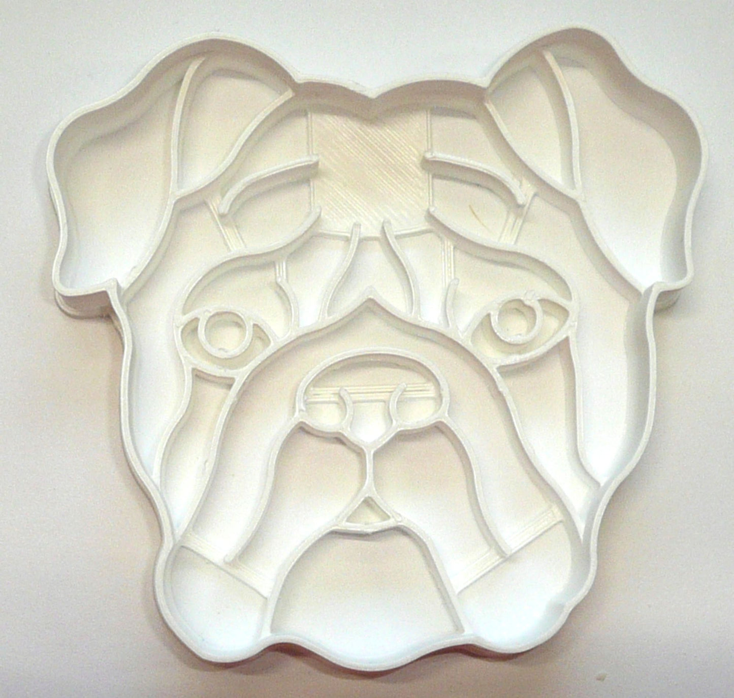 6x Bulldog Dog Face Fondant Cutter Cupcake Topper 1.75 IN USA FD3846