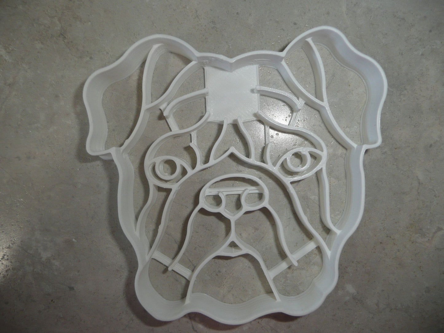 6x Bulldog Dog Face Fondant Cutter Cupcake Topper 1.75 IN USA FD3846