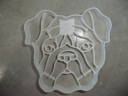 6x Bulldog Dog Face Fondant Cutter Cupcake Topper 1.75 IN USA FD3846