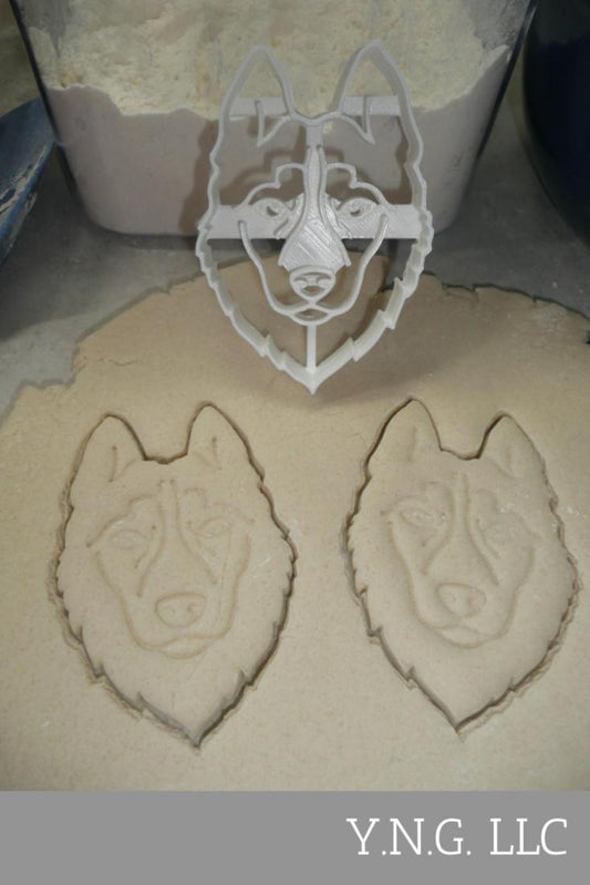 Husky Dog Face Detailed Double Coat Working Sled Breed Cookie Cutter USA PR3851