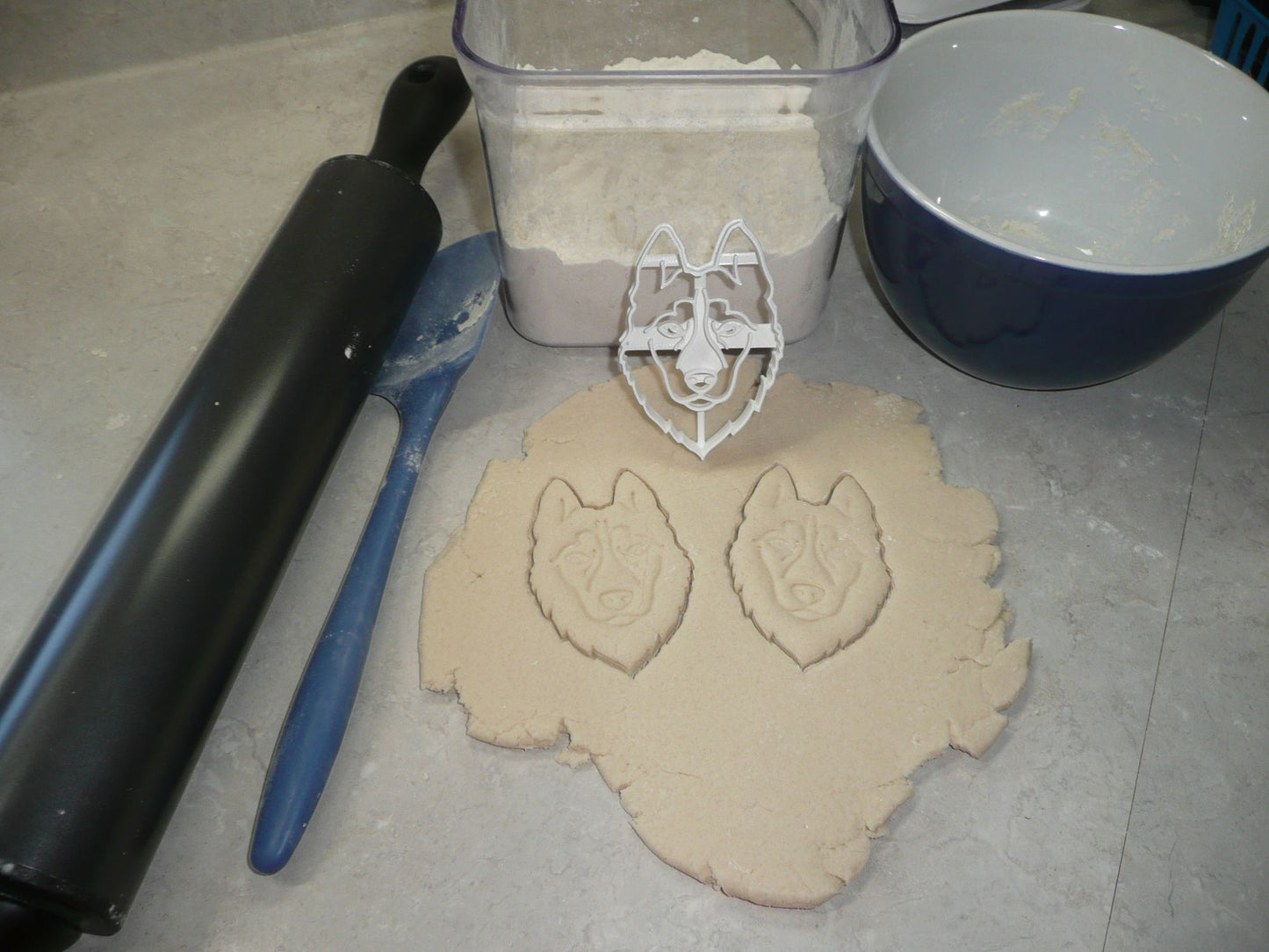 Husky Dog Face Detailed Double Coat Working Sled Breed Cookie Cutter USA PR3851