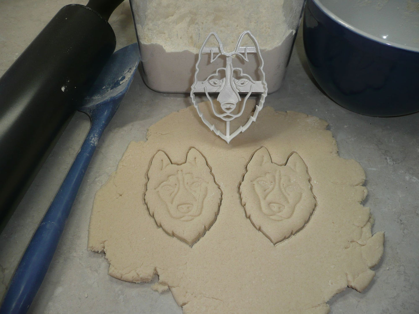 Husky Dog Face Detailed Double Coat Working Sled Breed Cookie Cutter USA PR3851