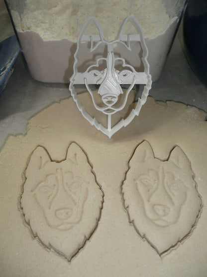 Husky Dog Face Detailed Double Coat Working Sled Breed Cookie Cutter USA PR3851