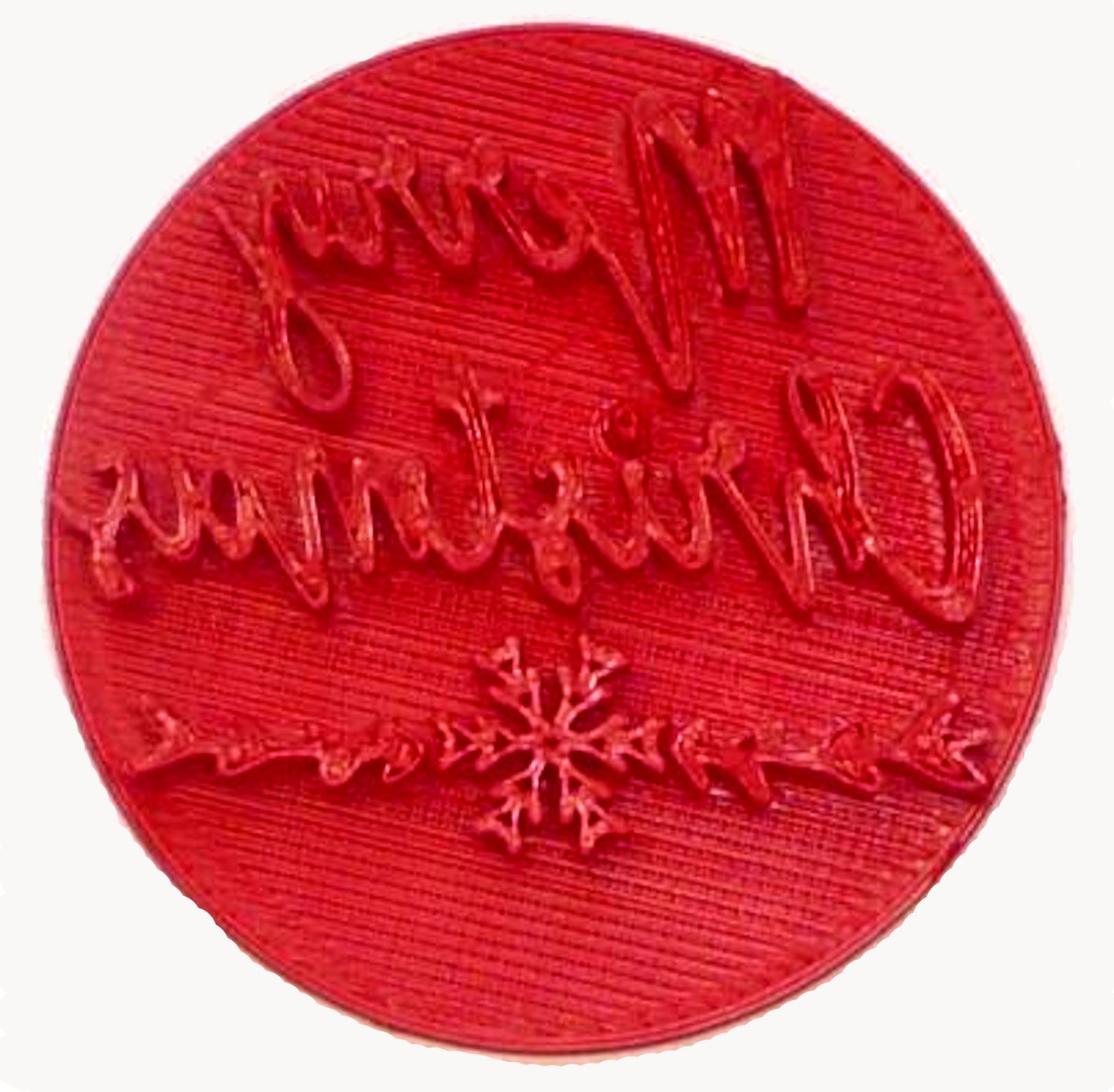 Merry Christmas Words Snowflake Script Font Cookie Stamp Embosser USA PR3997