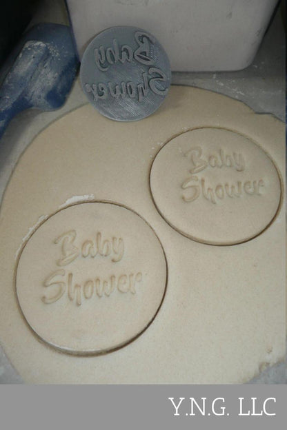 Baby Shower Words Script Font Text Letters Cookie Stamp Embosser USA PR4001