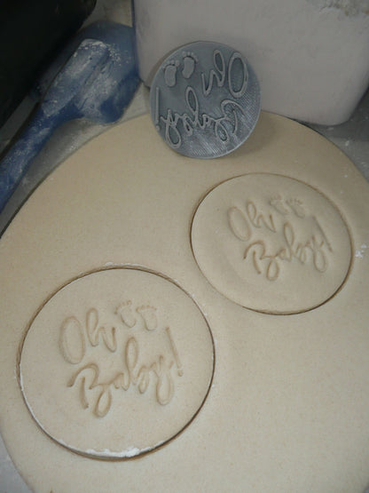 Oh Baby Words With Feet Script Font Cookie Stamp Embosser USA PR4004