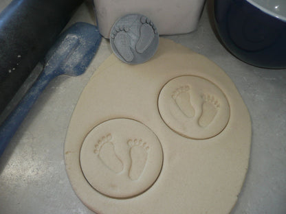 Baby Feet Impression Shower Gender Reveal Cookie Stamp Embosser USA PR4013