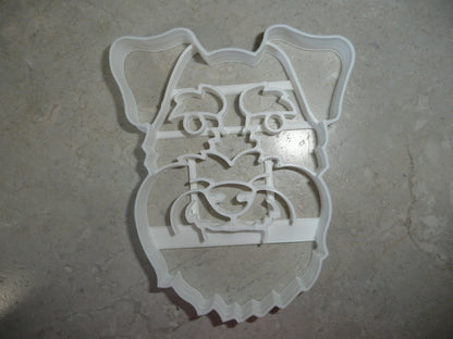 6x Schnauzer Dog Face Fondant Cutter Cupcake Topper 1.75 IN USA FD4023