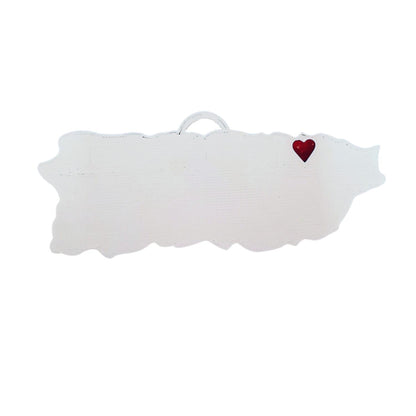 Puerto Rico San Juan Heart Ornament Christmas Decor Made in USA PR4054