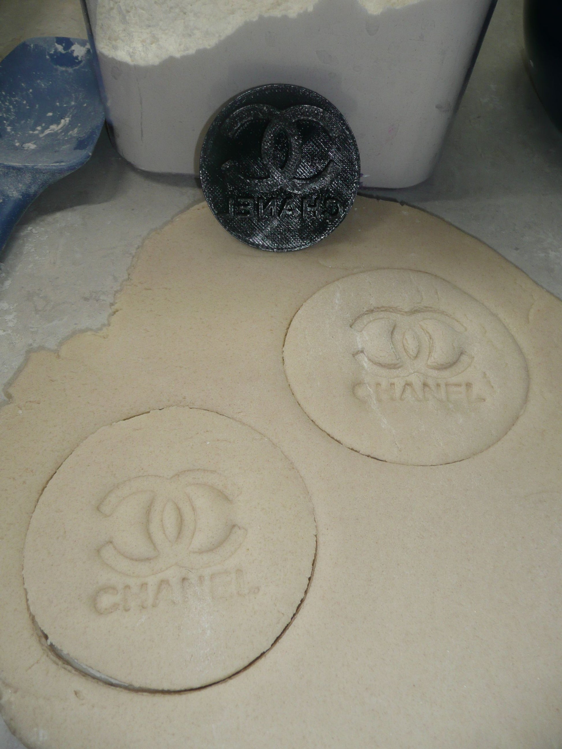 Gucci, Louis Vuitton and Channel, cookie or plasticine stamps