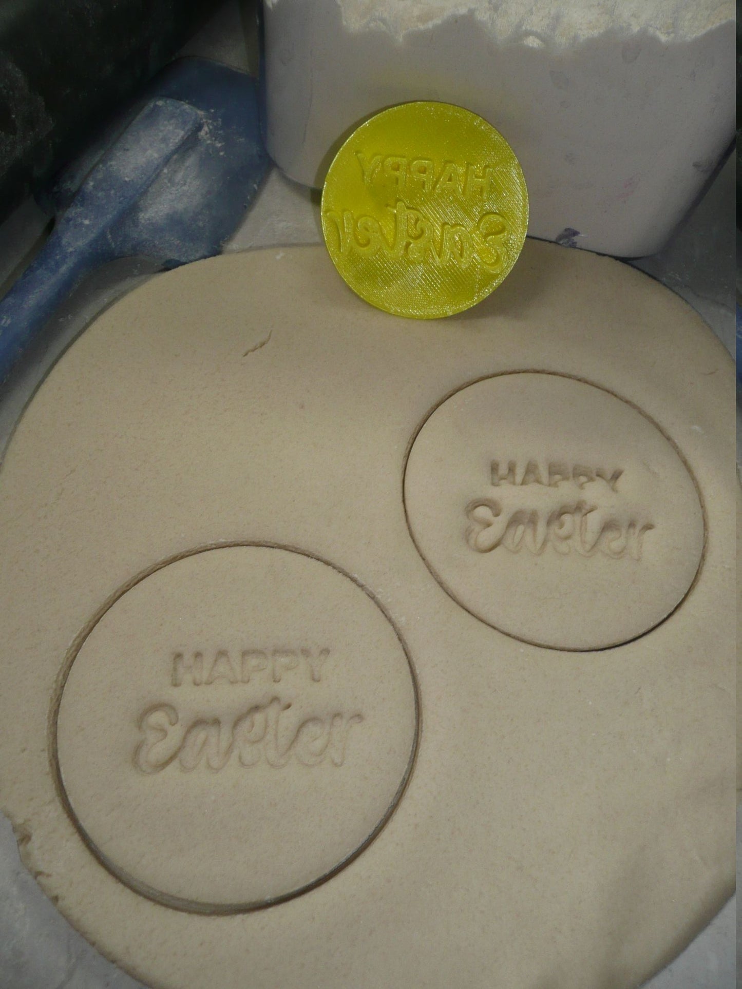 Happy Easter Words Fun Block Script Font Cookie Stamp Embosser USA PR4193