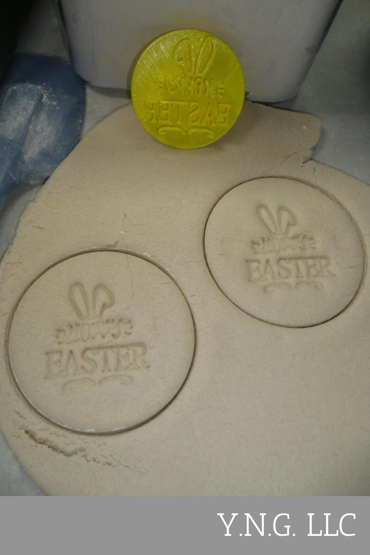 Hoppy Easter Words With Bunny Rabbit Ears Cookie Stamp Embosser USA PR4194