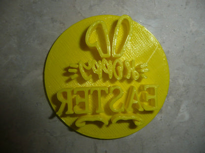 Hoppy Easter Words With Bunny Rabbit Ears Cookie Stamp Embosser USA PR4194