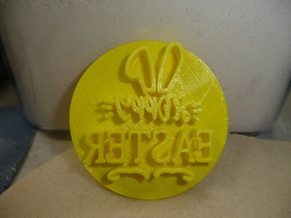 Hoppy Easter Words With Bunny Rabbit Ears Cookie Stamp Embosser USA PR4194