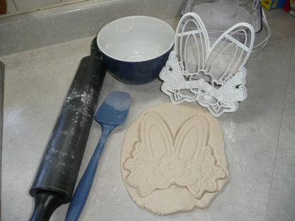 XL Floral Bunny Ears Flower Rabbit Easter Spring Cookie Cutter USA PR4244