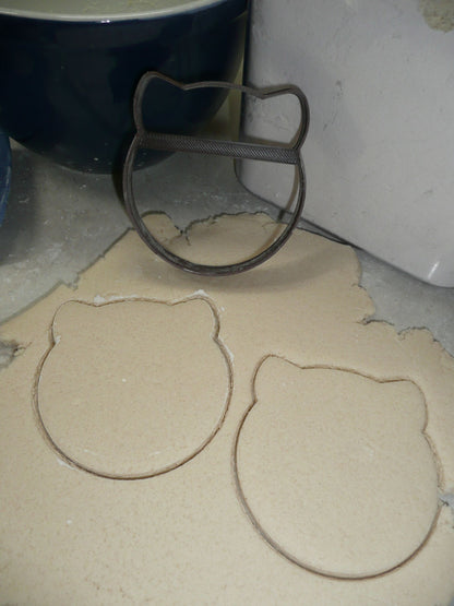 Cat Face Outline Chubby Kitty Feline Head Cookie Cutter USA PR4269