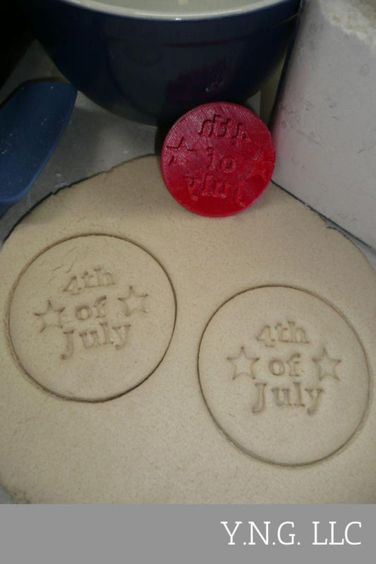 4th Of July Words Text With Stars Patriotic Cookie Stamp Embosser USA PR4273