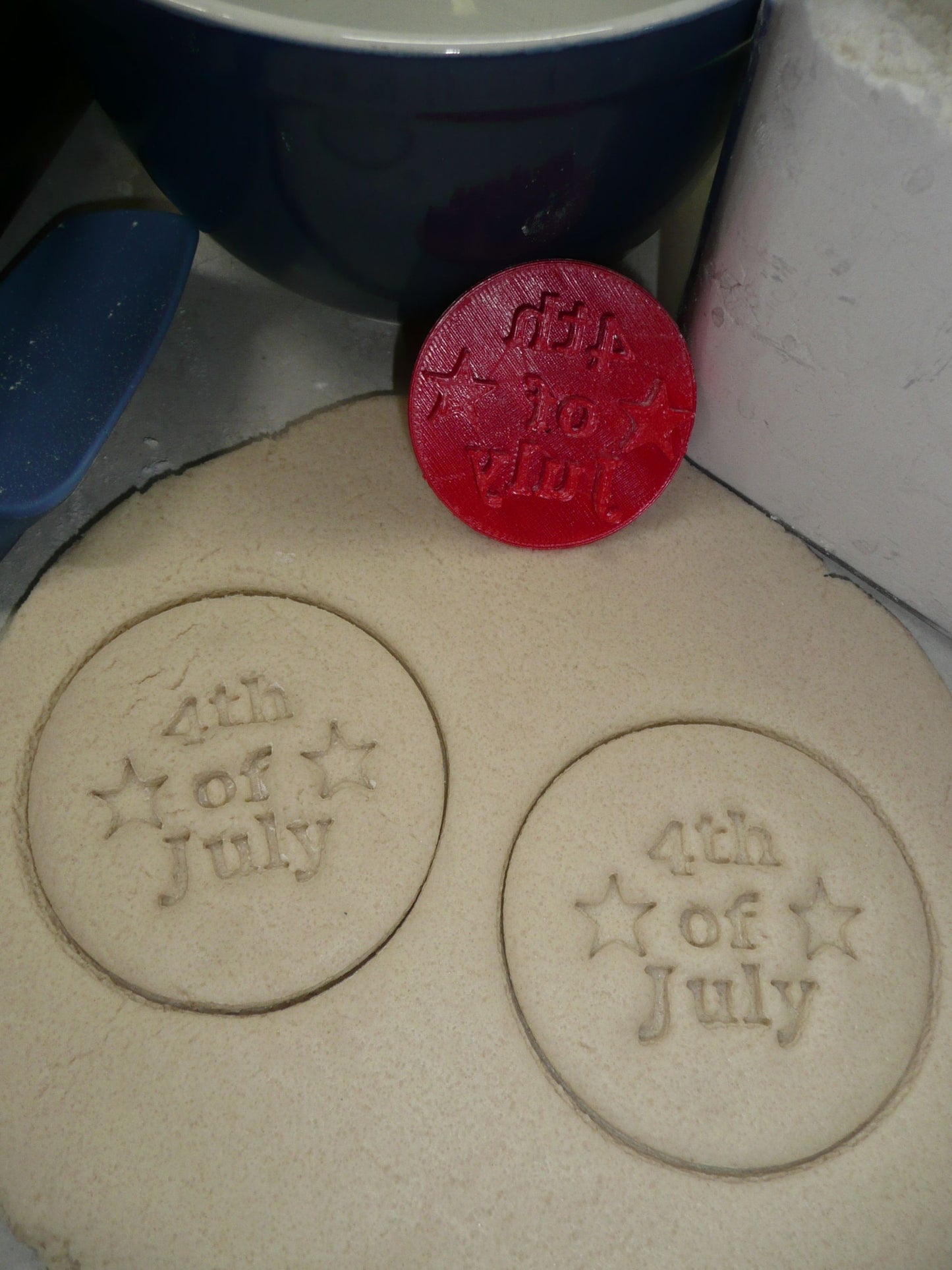 4th Of July Words Text With Stars Patriotic Cookie Stamp Embosser USA PR4273