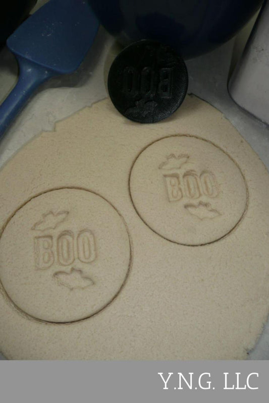 Boo Word With Bats Scary Halloween Cookie Stamp Embosser USA PR4277