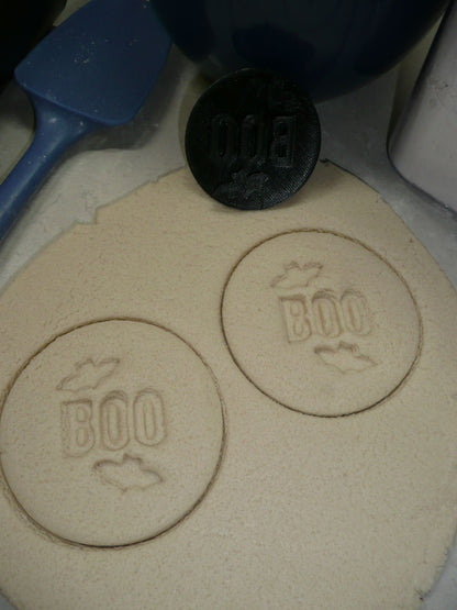 Boo Word With Bats Scary Halloween Cookie Stamp Embosser USA PR4277