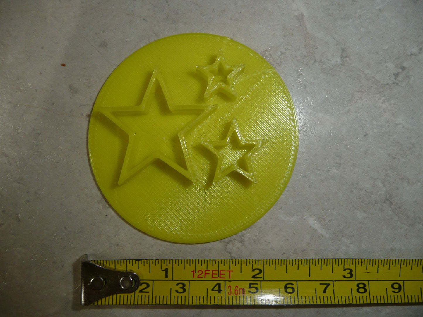3 Stars Outline Design Impression Celebration Cookie Stamp Embosser USA PR4281