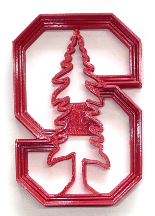 6x Stanford S with Tree Fondant Cutter Cupcake Topper 1.75 IN USA FD4363