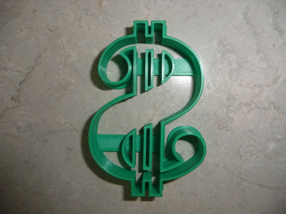 6x Dollar Sign Symbol Fondant Cutter Cupcake Topper 1.75 IN USA FD4405