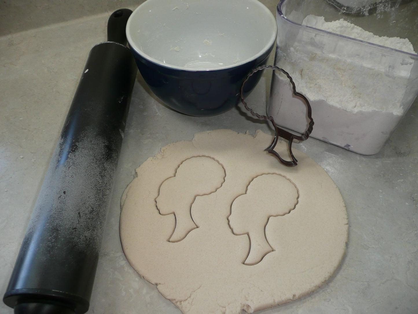 Afro Girl Silhouette Side View Barbie Cookie Cutter USA PR4448