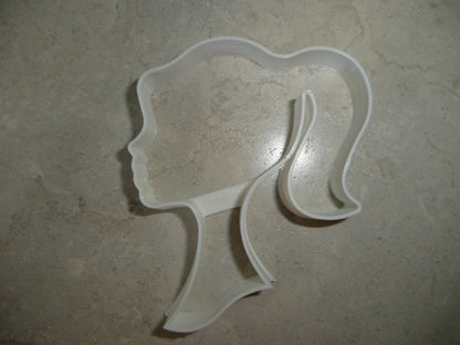 Barbie Girl Silhouette Side View Ponytail Cookie Cutter USA PR4449