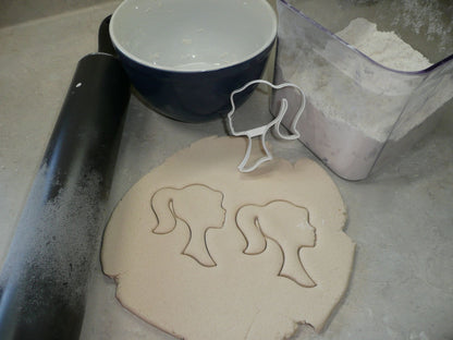 Barbie Girl Silhouette Side View Ponytail Cookie Cutter USA PR4449
