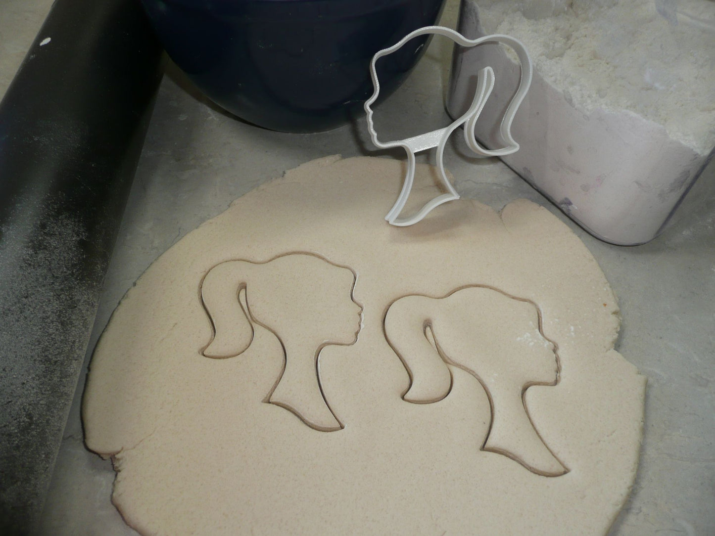 Barbie Girl Silhouette Side View Ponytail Cookie Cutter USA PR4449