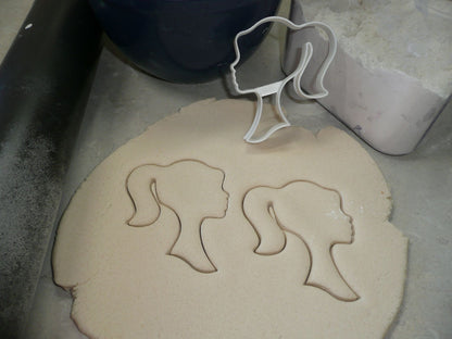 Barbie Girl Silhouette Side View Ponytail Cookie Cutter USA PR4449